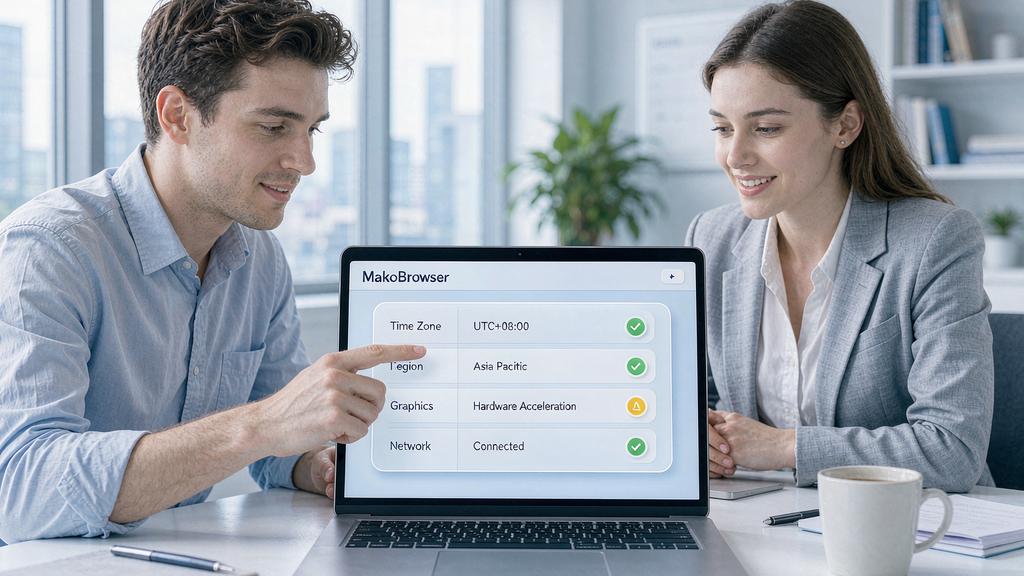Two operators reviewing profile consistency in the MakoBrowser panel