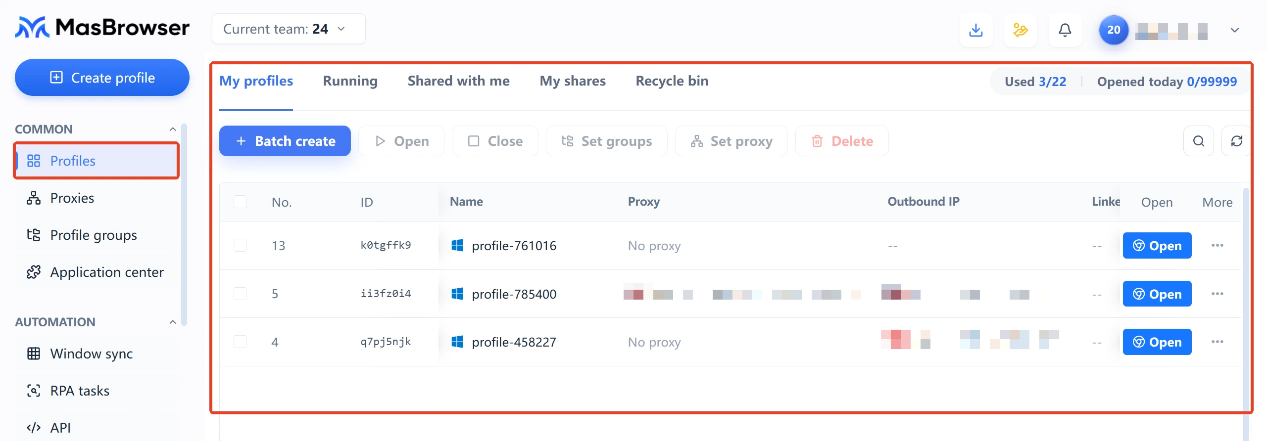 MakoBrowser antidetect browser profile list