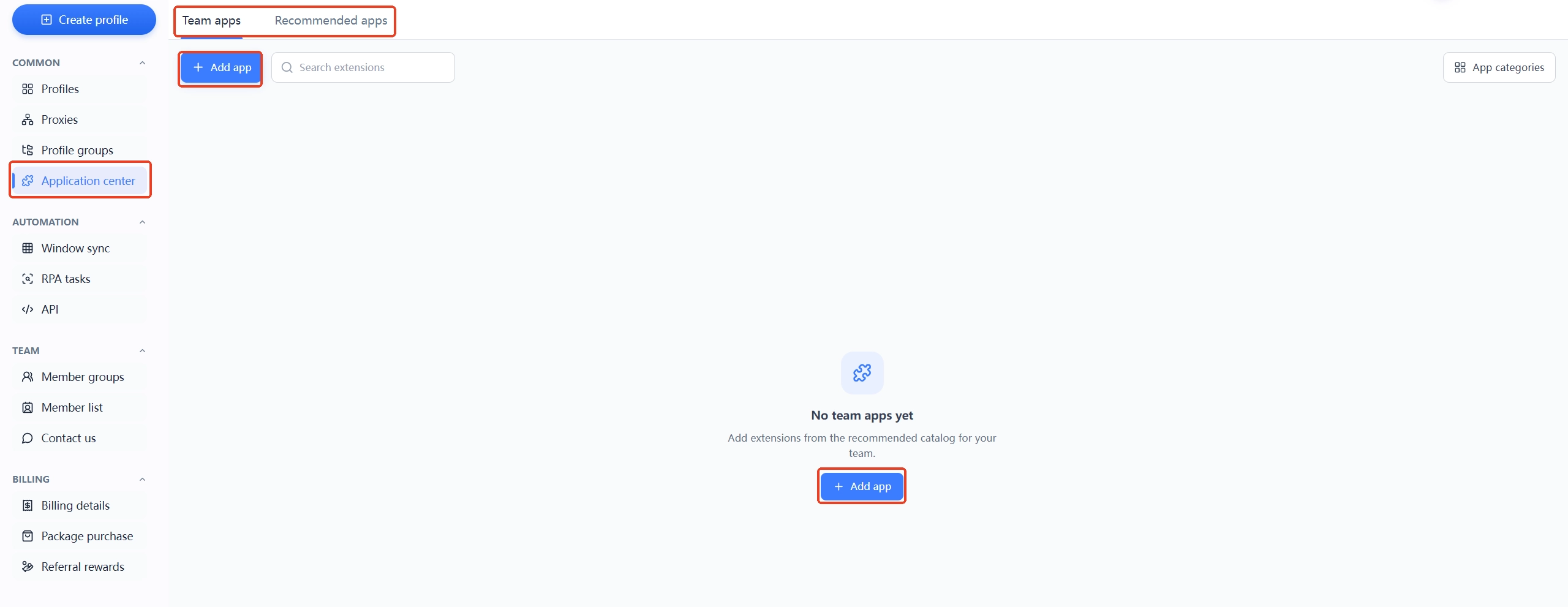 MasBrowser app center