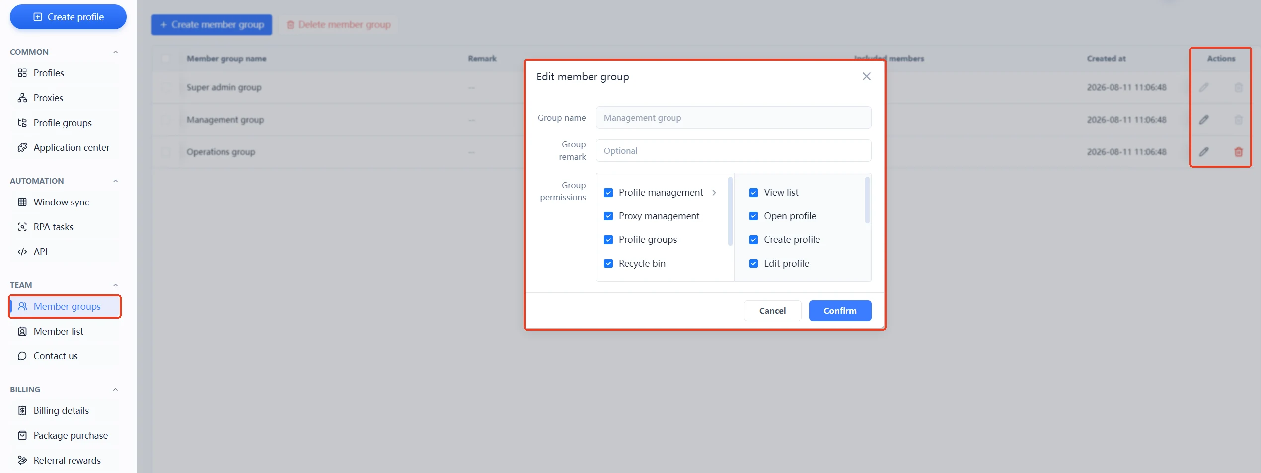 MasBrowser member groups