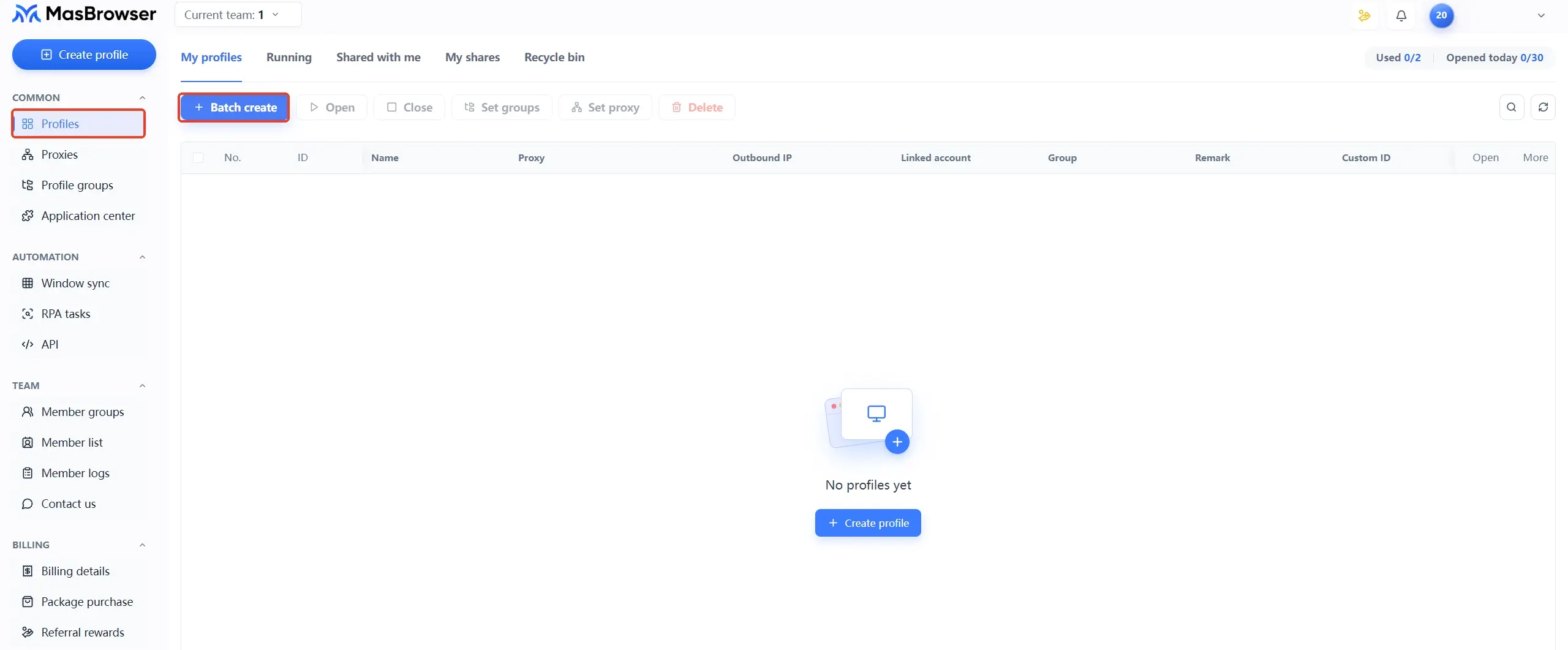 MasBrowser fingerprint browser bulk-create environments