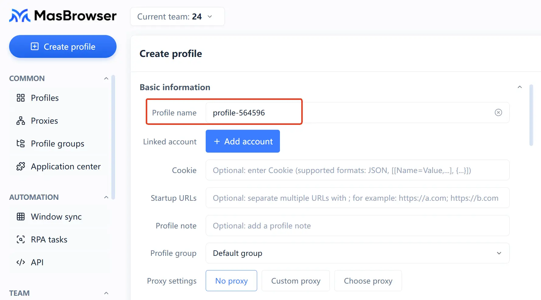 masbrowser environment naming