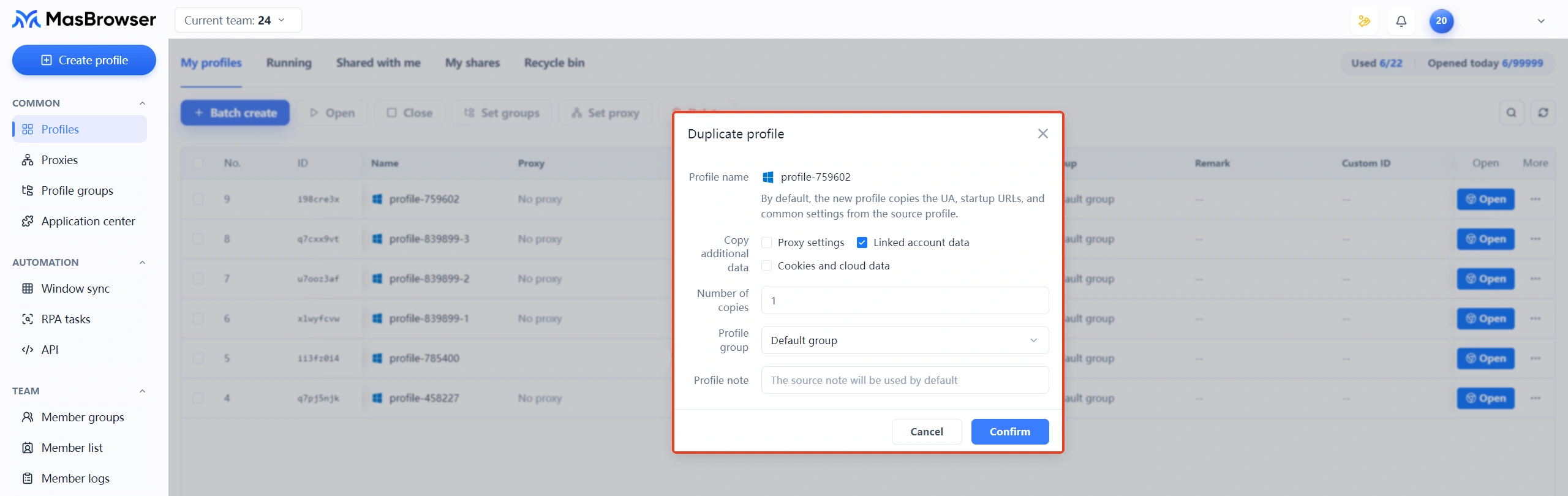 MasBrowser anti-detect browser environment duplication