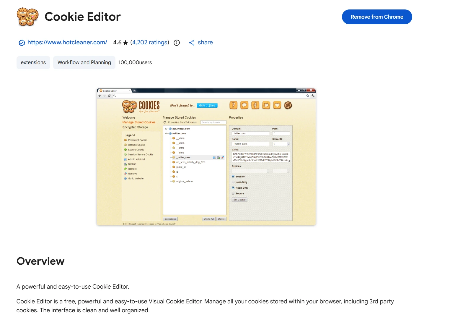 CookieEditor extension