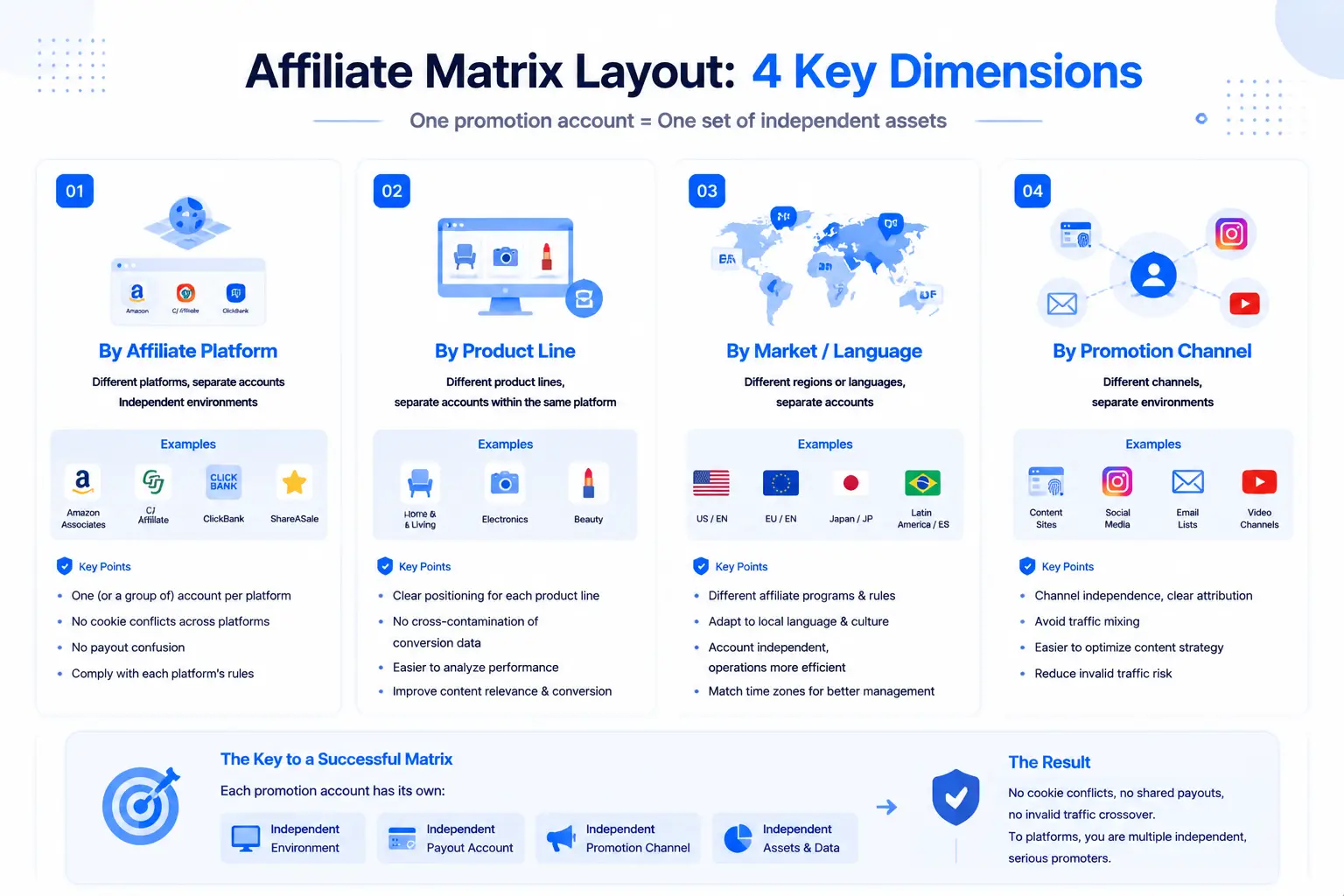 Layout da matriz de afiliados