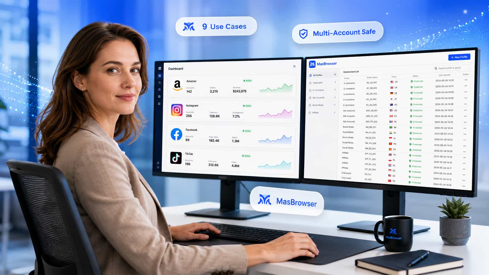 MasMate Cloud Phone｜Quản lý tài khoản TikTok｜Vận hành TikTok thương mại điện tử｜Chuyên gia đa tài khoản｜Thiết bị đám mây thật