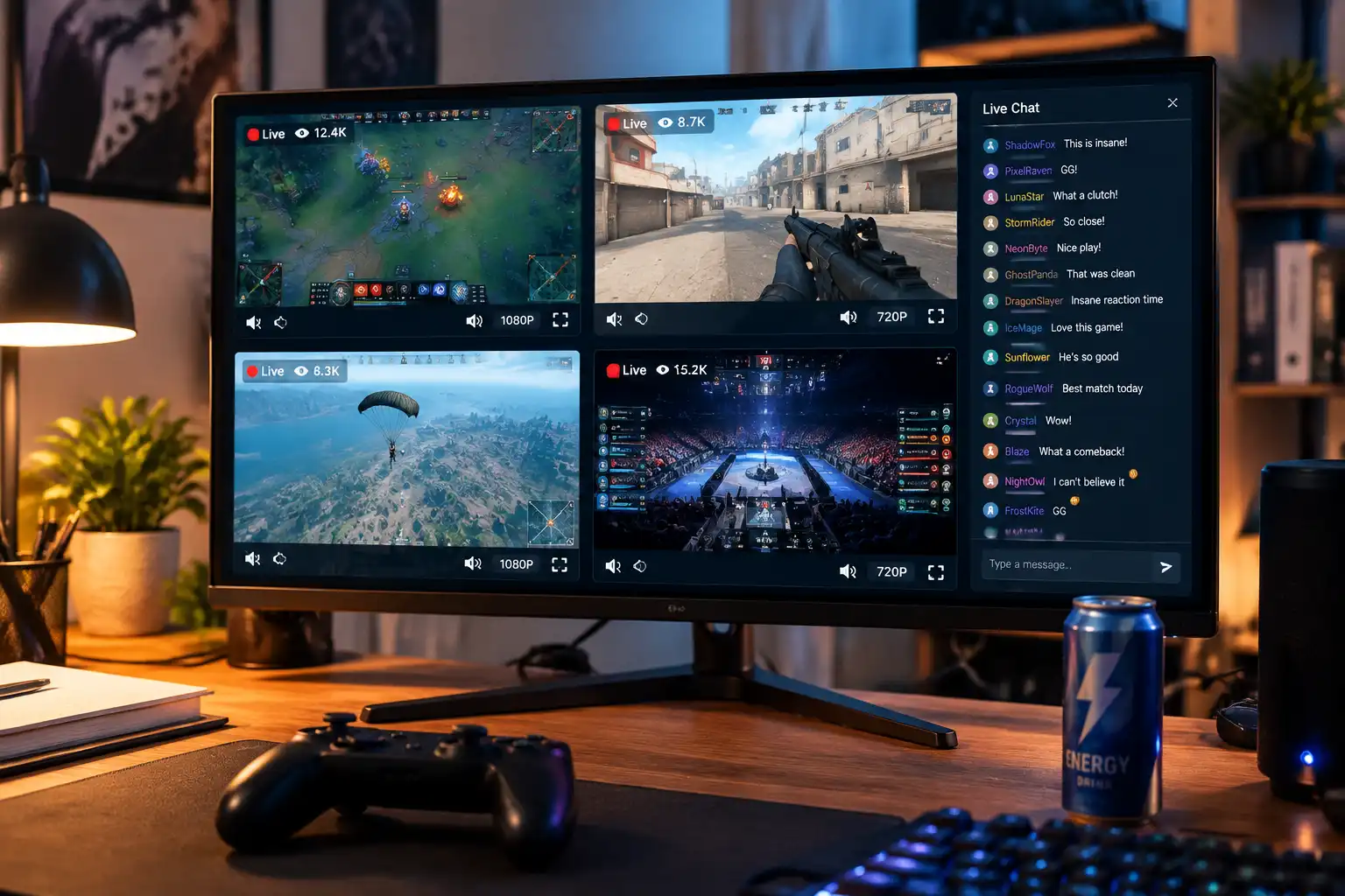 Nhiều luồng Twitch trên một màn hình