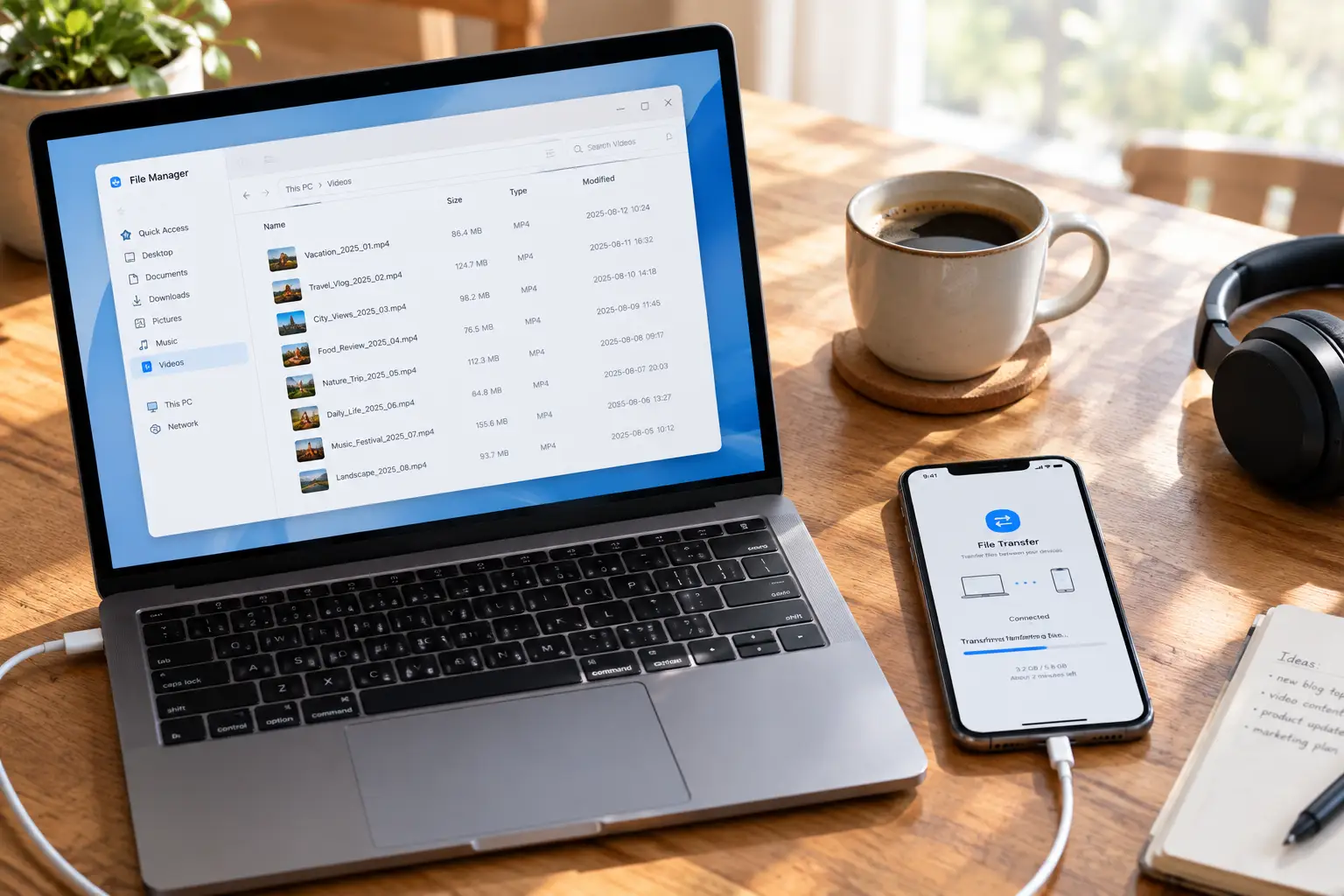 Transfer videos from PC to phone